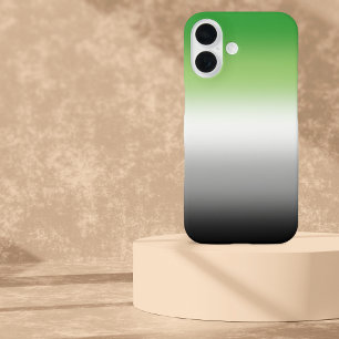 Funda iPhone 16 Bandera Aromántica Gradiente - Orgullo Aromántico 