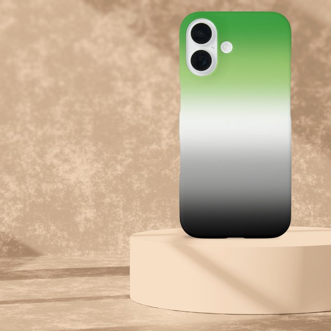 Funda iPhone 16 Bandera Aromántica Gradiente - Orgullo Aromántico  (Subido por el creador)