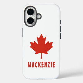 Funda iPhone 16 Bandera Canadiense Rojo Hoja de Arce Día de Canadá