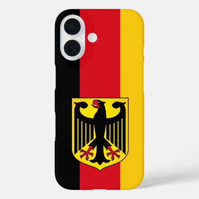 Funda iPhone 16 Bandera de Alemania (Reverso )