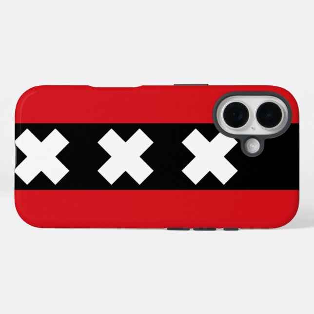 Funda iPhone 16 Bandera de Ámsterdam (Reverso (Horizontal))