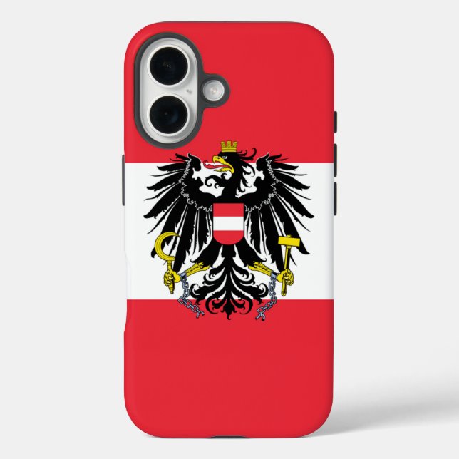 Funda iPhone 16 Bandera de Austria (Reverso )