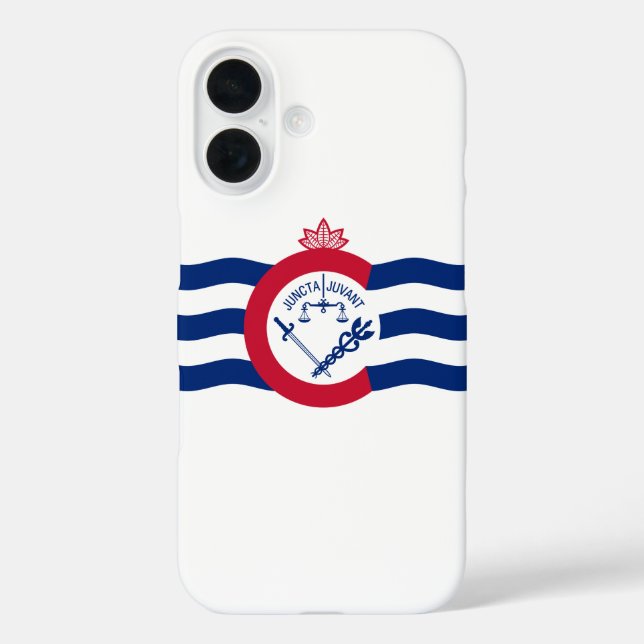 Funda iPhone 16 Bandera de Cincinnati, Ohio (Reverso )