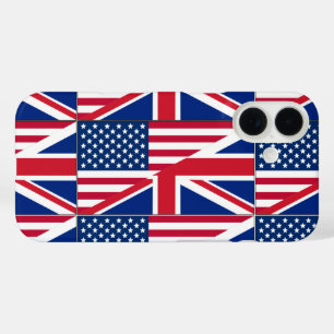 Funda iPhone 16 Bandera de ciudadano dual estadounidense y británi