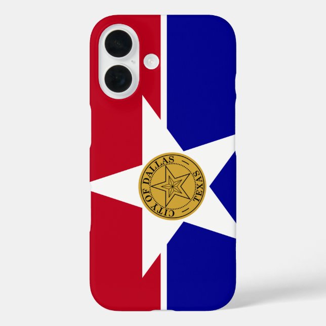 Funda iPhone 16 Bandera de Dallas, Texas (Reverso )