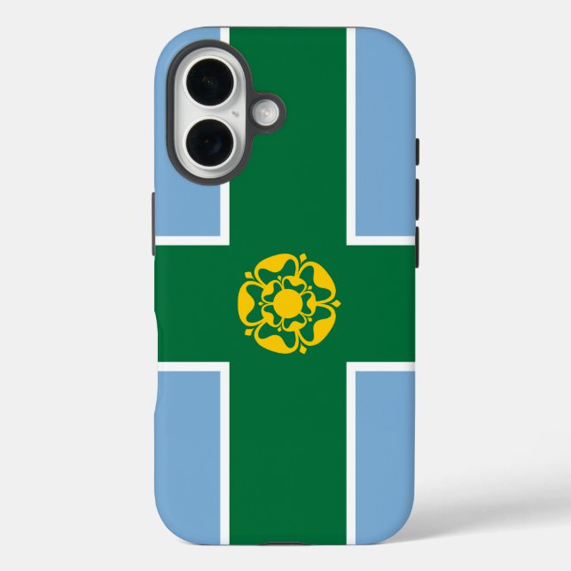 Funda iPhone 16 Bandera de Derbyshire (Reverso )