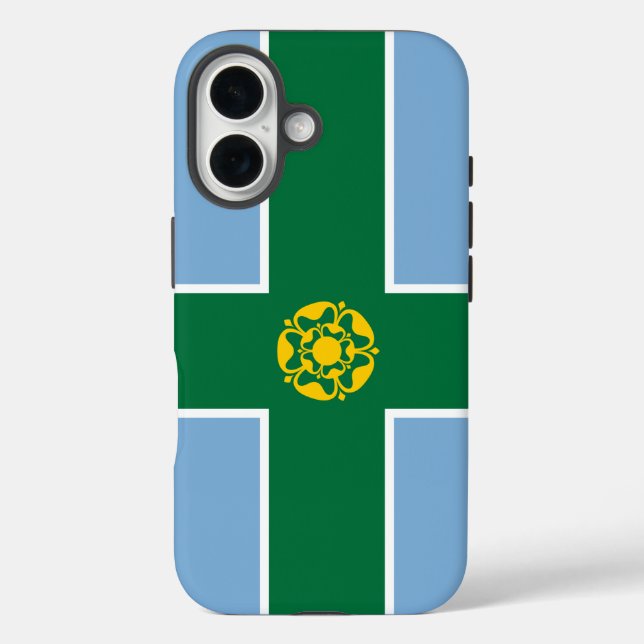 Funda iPhone 16 Bandera de Derbyshire (Reverso )