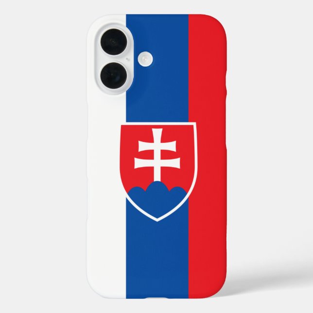 Funda iPhone 16 bandera de Eslovaquia (variante vertical) (Reverso )