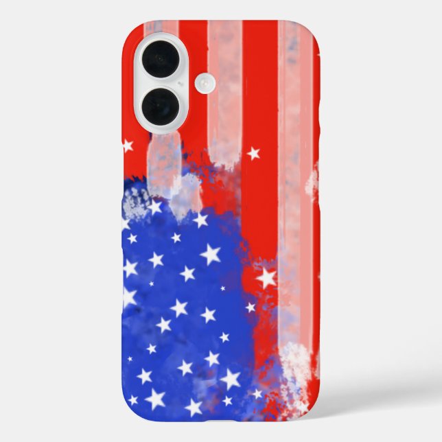 Funda iPhone 16 Bandera de Estados Unidos (Reverso )