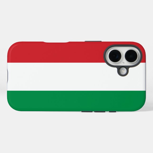 Funda iPhone 16 Bandera de Hungría (Reverso (Horizontal))