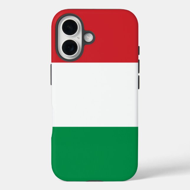 Funda iPhone 16 Bandera de Hungría (Reverso )