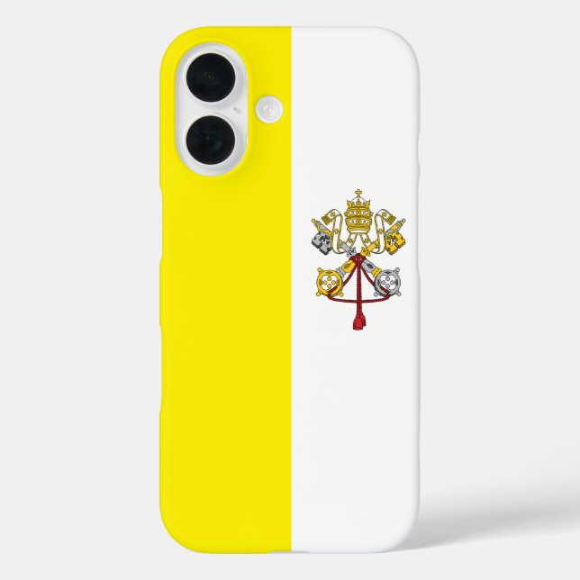 Funda iPhone 16 Bandera de la Ciudad del Vaticano (Reverso )