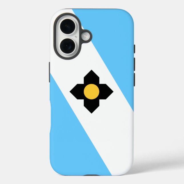 Funda iPhone 16 Bandera de Madison, Wisconsin (Reverso )