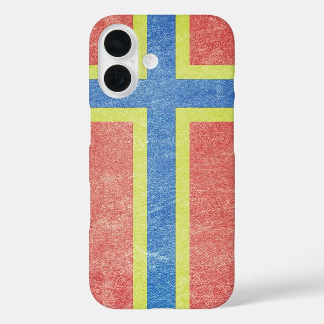 Funda iPhone 16 Bandera de Orkney Grunge (Reverso )