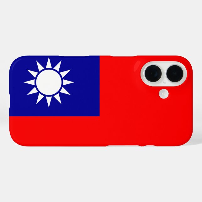 Funda iPhone 16 Bandera de Taiwán: República de China, Taipei chin (Reverso (Horizontal))