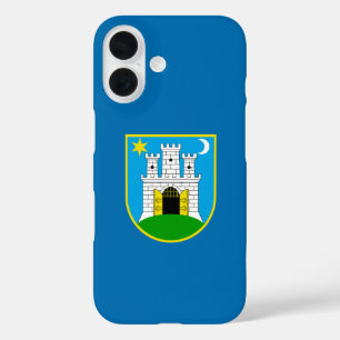 Funda iPhone 16 Bandera de Zagreb, Croacia