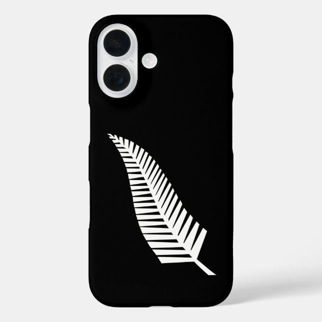 Funda iPhone 16 bandera del helecho plateado (NZ) (Reverso )