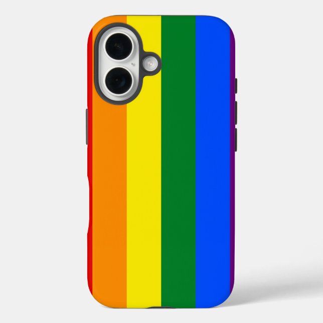 Funda iPhone 16 Bandera del orgullo LGBT (Reverso )