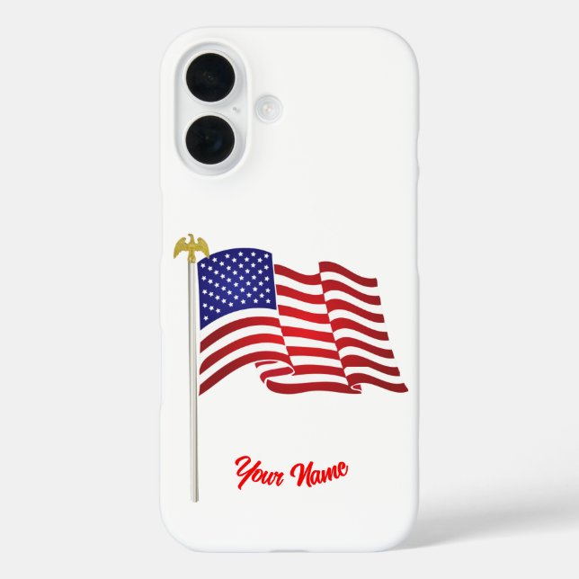 Funda iPhone 16 Bandera estadounidense (Reverso )