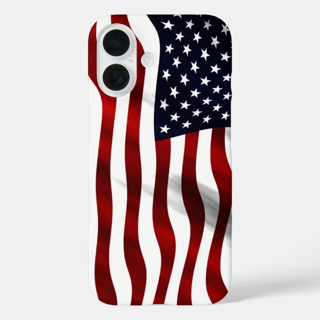 Funda iPhone 16 Bandera estadounidense (Reverso )