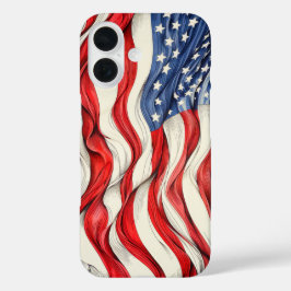 Funda iPhone 16 Bandera estadounidense