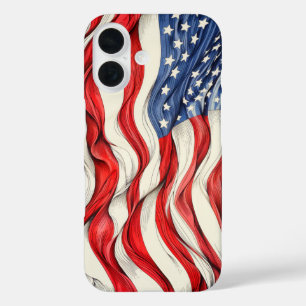 Funda iPhone 16 Bandera estadounidense