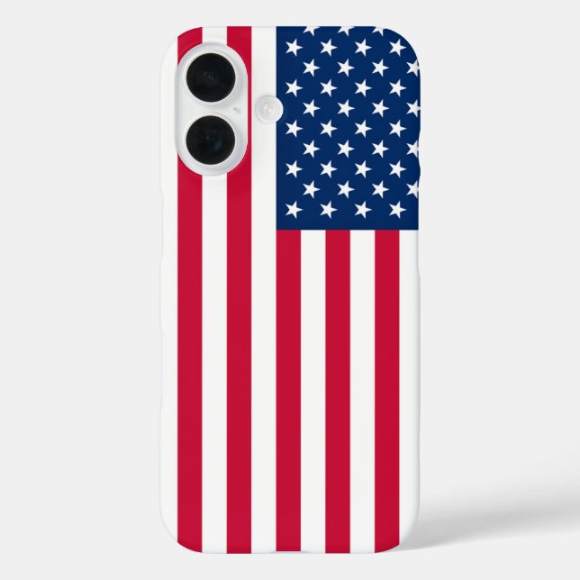 Funda iPhone 16 Bandera estadounidense Patriótica Estados Unidos (Reverso )