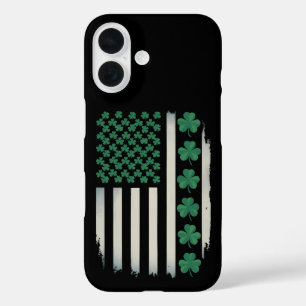 Funda iPhone 16 Bandera estadounidense sacude el Día de Santa Patr
