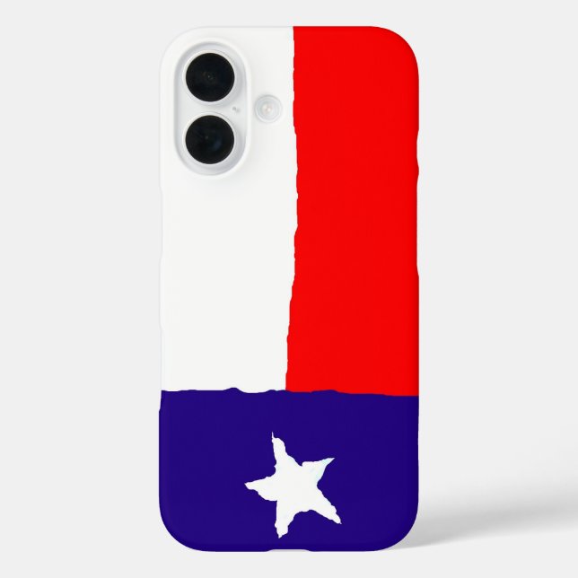 Funda iPhone 16 Bandera Estatal de Arte Pop de Texas (Reverso )