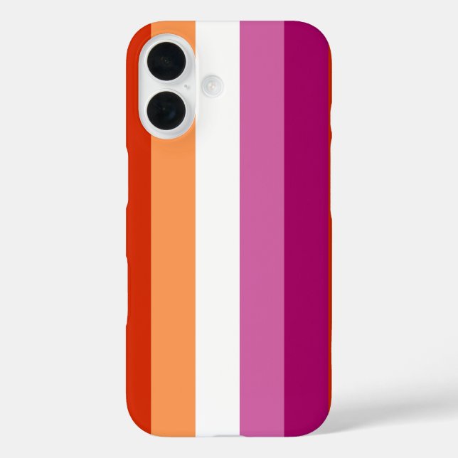 Funda iPhone 16 Bandera Lesbiana LGBTQ+ Estriba Orgullo - (Reverso )
