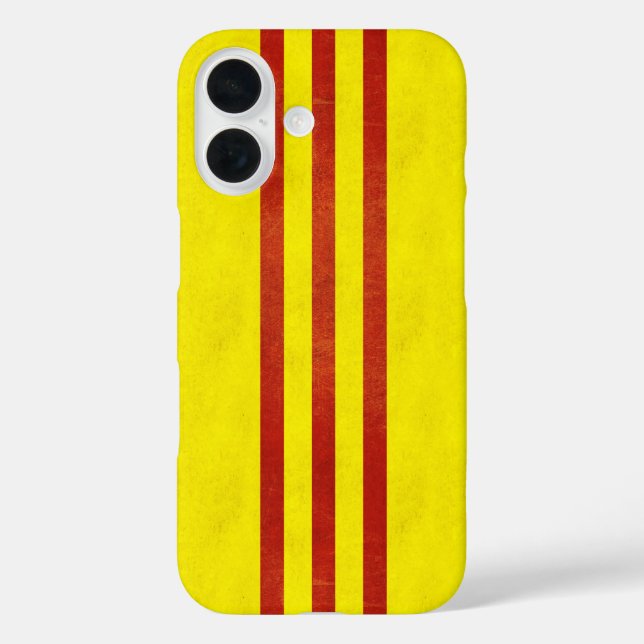 Funda iPhone 16 Bandera ligera del sur del Grunge de Vietnam (Reverso )