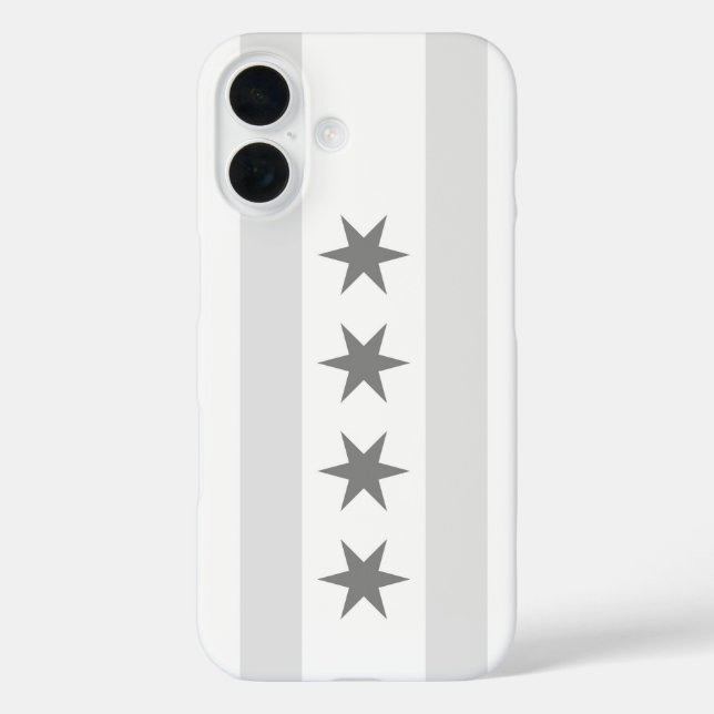 Funda iPhone 16 Bandera Noir de Chicago (Reverso )