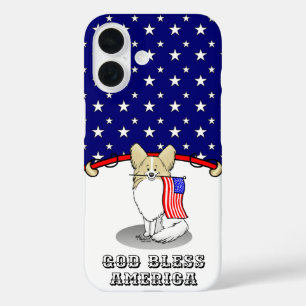 Funda iPhone 16 Bandera Patriótica Americana USA Papillon (limón)