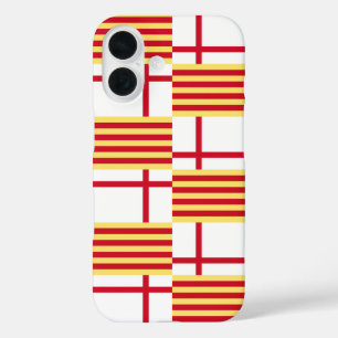 Funda iPhone 16 Bandera Red White Yellow Barcelona Vector Art