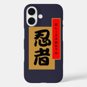 Funda iPhone 16 Banner japonés Ninja Kanji