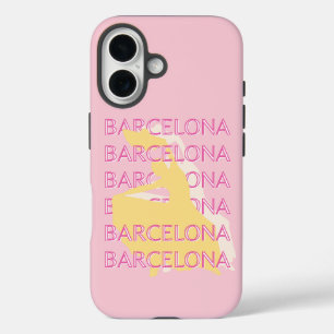 Funda iPhone 16 Barcelona Travel Art, España, Travel Art, Pink