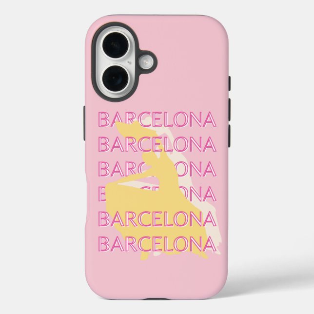 Funda iPhone 16 Barcelona Travel Art, España, Travel Art, Pink (Reverso )