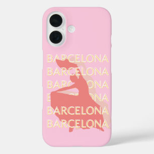 Funda iPhone 16 Barcelona Viajes Arte, Rosa, Pastel