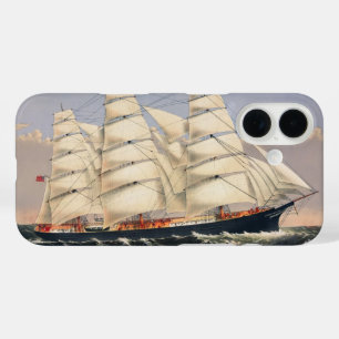 Funda iPhone 16 Barco de Vela Náutico Antiguo Currier & Ives