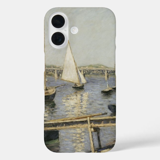 Funda iPhone 16 Barcos de vela de Argenteuil por Gustave Caillebot (Reverso )