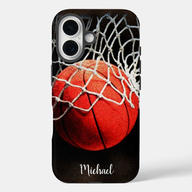 Funda iPhone 16 Basketball Artwork Your Name (Reverso )