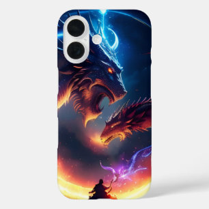 Funda iPhone 16 Batalla de dragones medieval