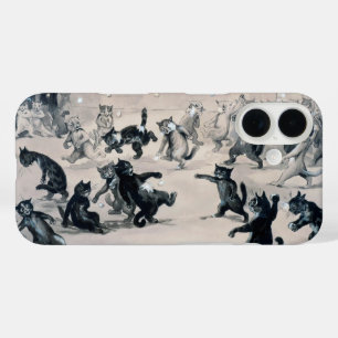 Funda iPhone 16 Batalla de nieve de los gatos, Louis Wain