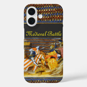 FUNDA iPhone 16 BATALLA MEDIEVAL, PELEA DE RETROCESO DE LOS CABALL