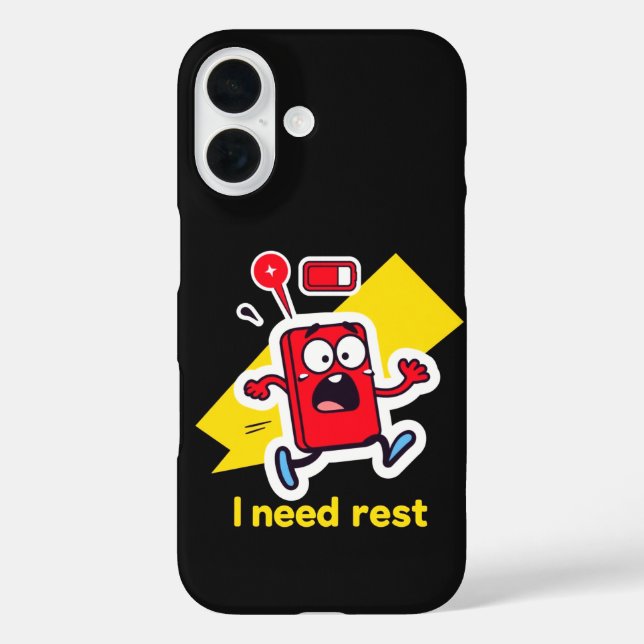 Funda iPhone 16 Batería divertida: cuando la energía se apaga (Reverso )