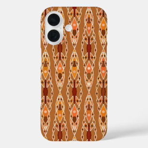 Funda iPhone 16 Batik tribal - óxido, terracota y beige