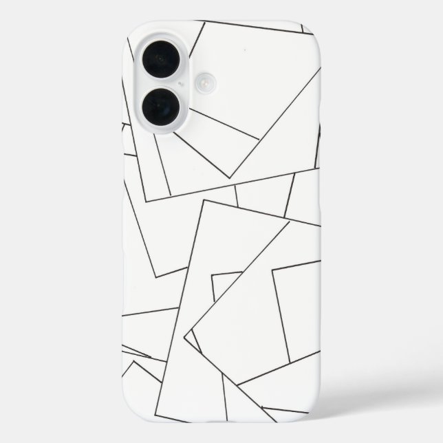 Funda iPhone 16 Bauhaus Geométrico-Moderno Negro Y Blanco (Reverso )