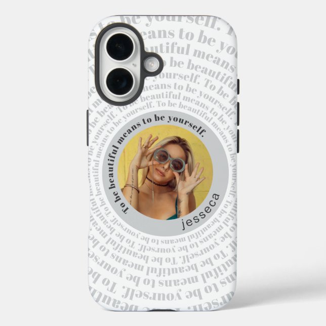 Funda iPhone 16 Be Beautiful Be Your Personalizado Photo (Reverso )