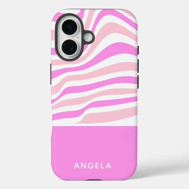 Funda iPhone 16 Beautiful Pink Abstract Personalized  (Reverso )