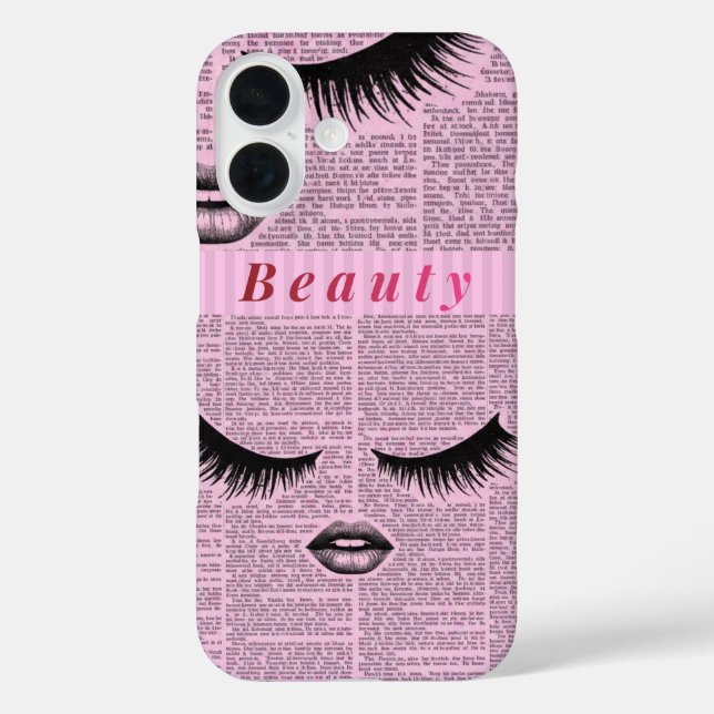 Funda iPhone 16 Beauty Aesthetic Pink Slim iPhone Case for Women (Reverso )